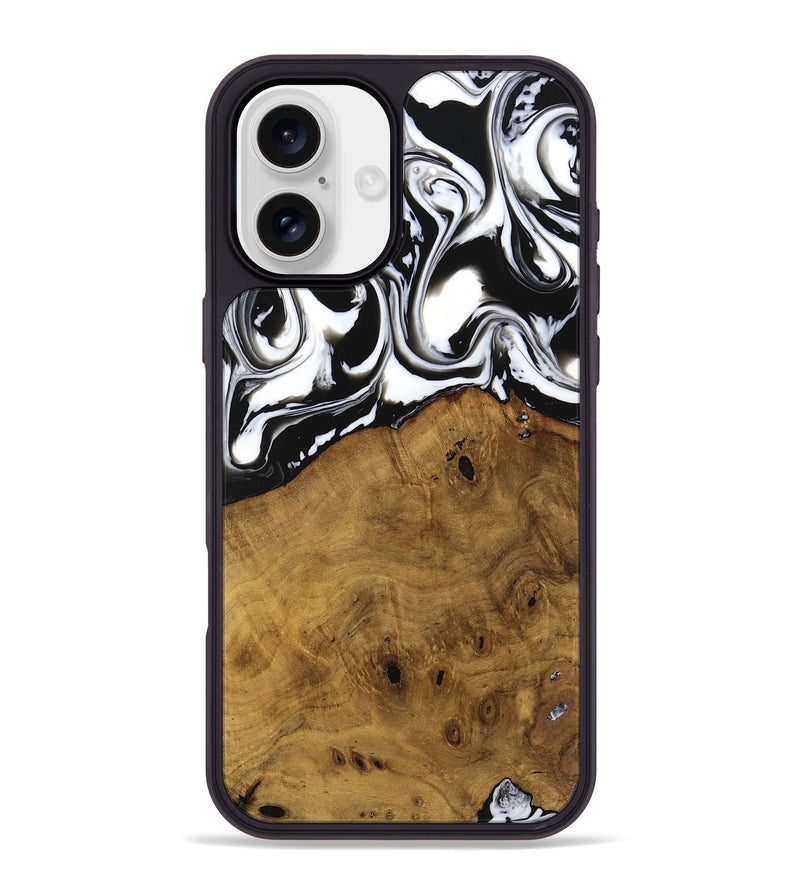 iPhone 16 Plus Wood Phone Case - Jarrad (Black & White, 740267)