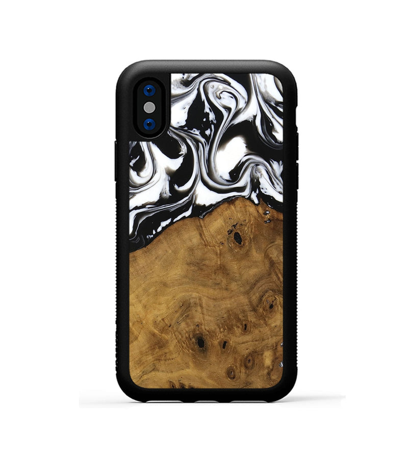 iPhone Xs Wood Phone Case - Jarrad (Black & White, 740267)