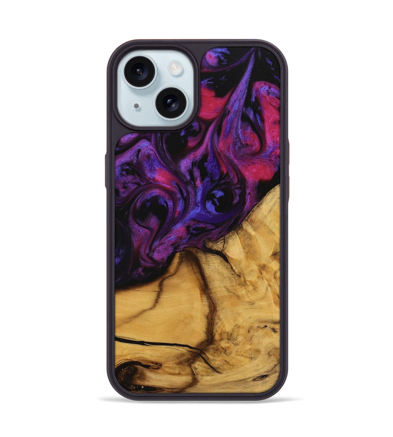 iPhone 15 Wood Phone Case - Gupta (Purple, 740270)