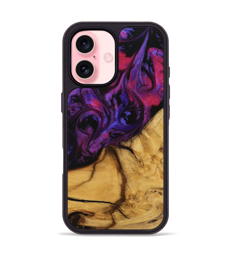 iPhone 16 Wood Phone Case - Gupta (Purple, 740270)