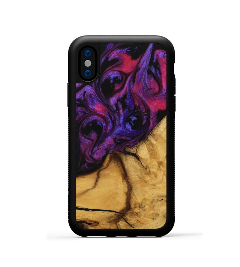 iPhone Xs Wood Phone Case - Gupta (Purple, 740270)