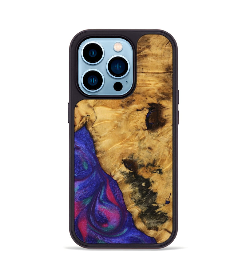 iPhone 14 Pro Wood Phone Case - Erasmo (Purple, 740276)