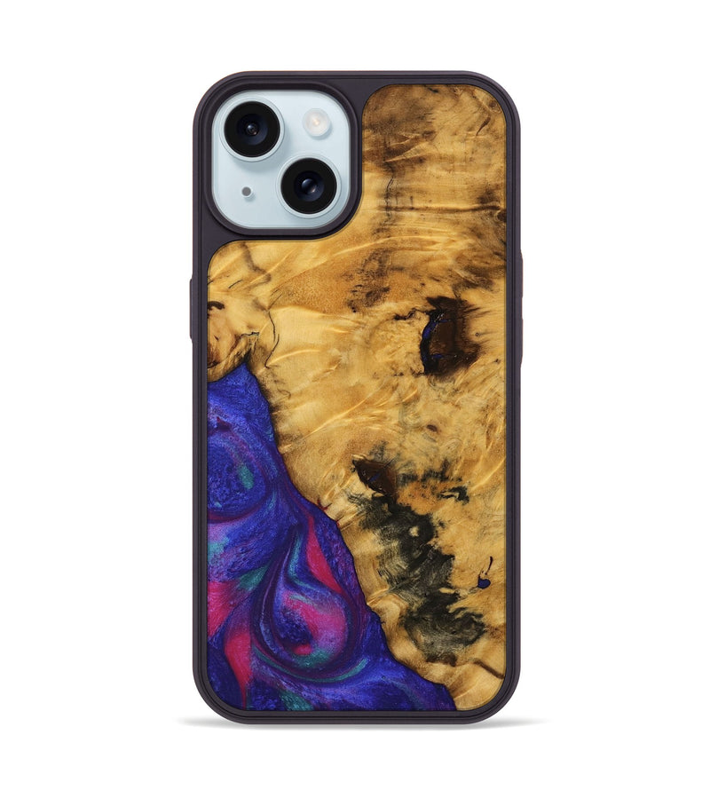 iPhone 15 Wood Phone Case - Erasmo (Purple, 740276)