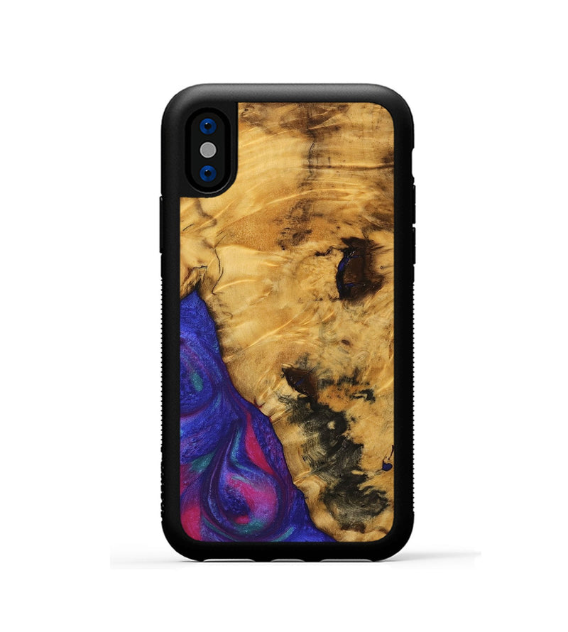 iPhone Xs Wood Phone Case - Erasmo (Purple, 740276)