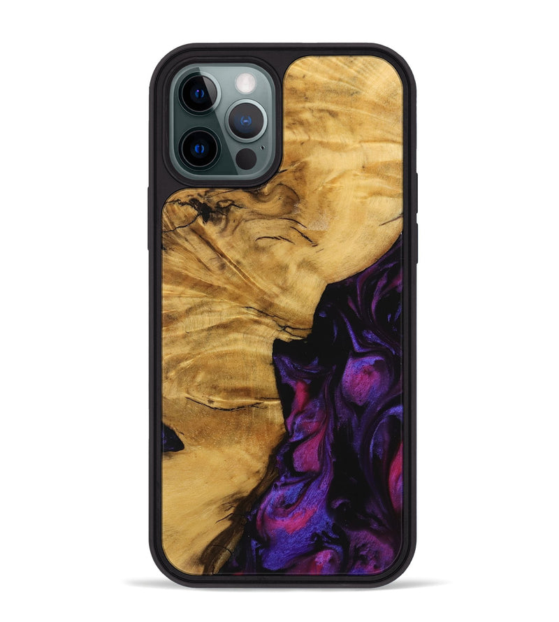 iPhone 12 Pro Max Wood Phone Case - Helaine (Purple, 740286)