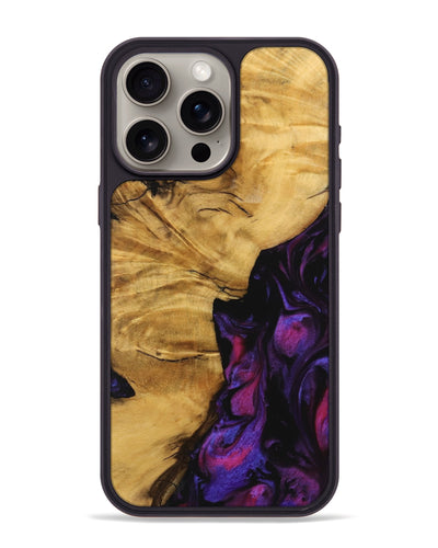 iPhone 15 Pro Max Wood Phone Case - Helaine (Purple, 740286)