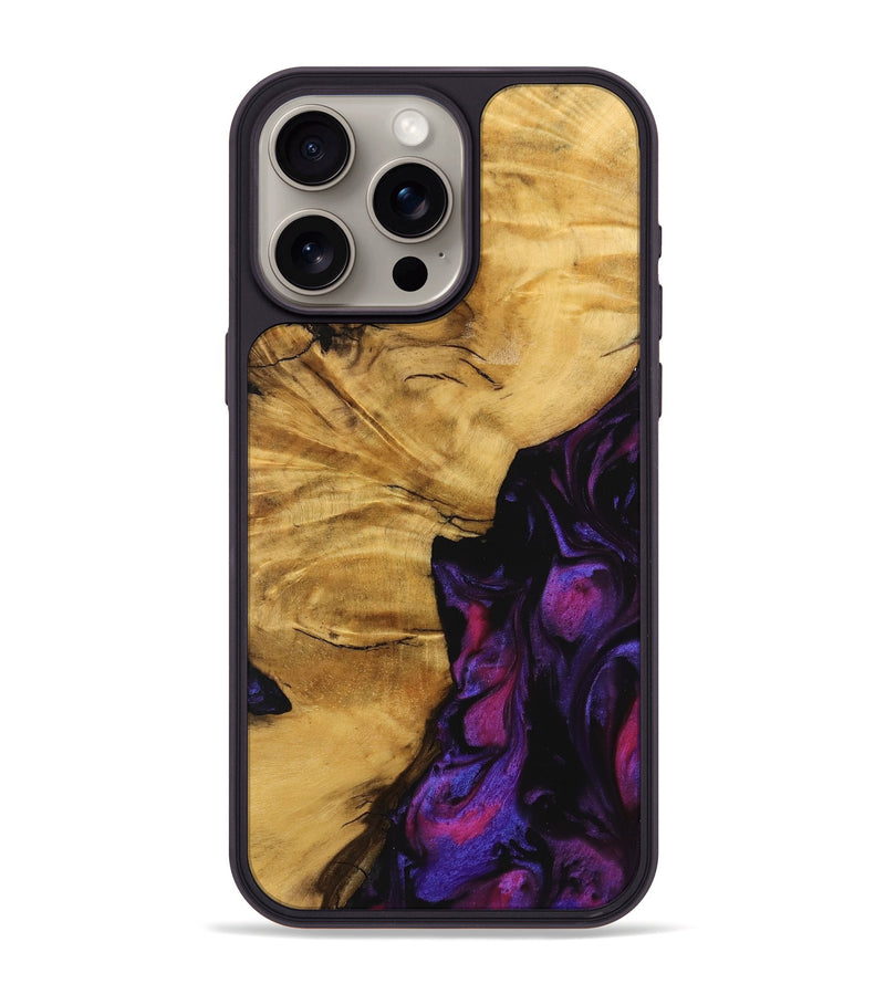 iPhone 15 Pro Max Wood Phone Case - Helaine (Purple, 740286)