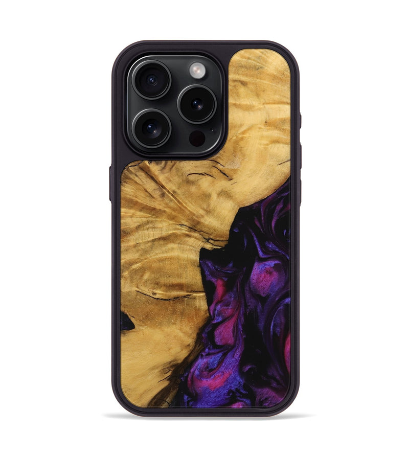 iPhone 15 Pro Wood Phone Case - Helaine (Purple, 740286)