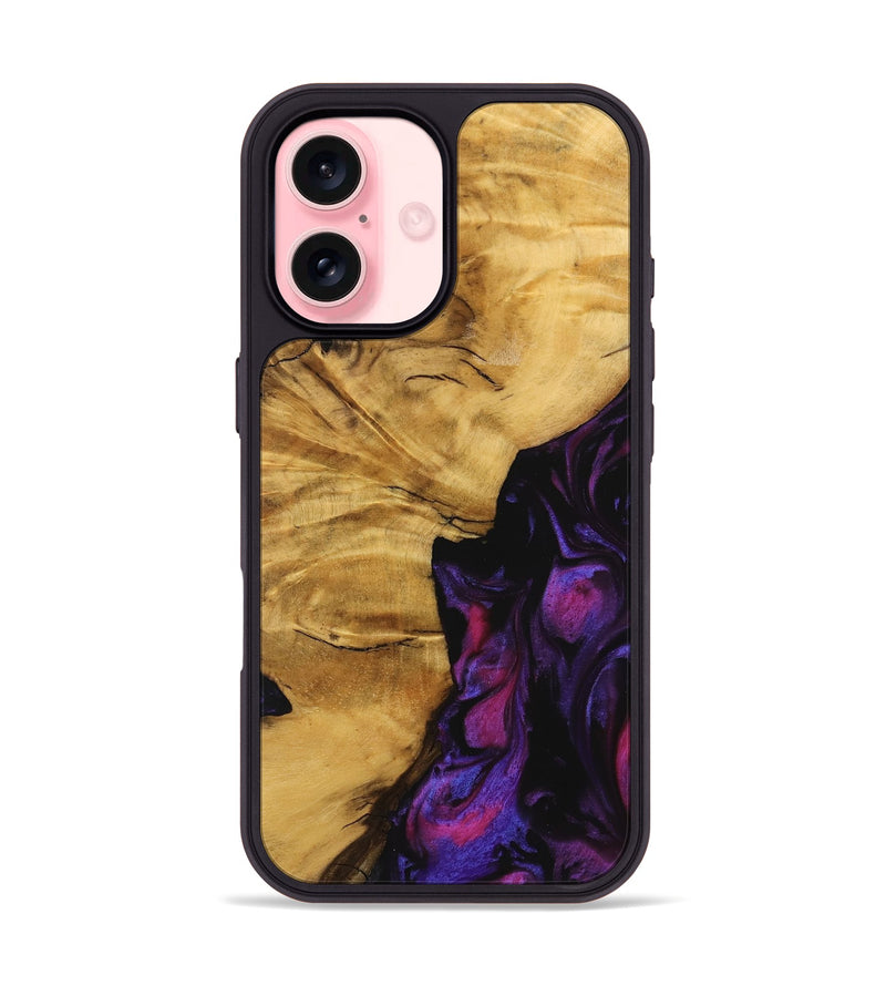 iPhone 16 Wood Phone Case - Helaine (Purple, 740286)