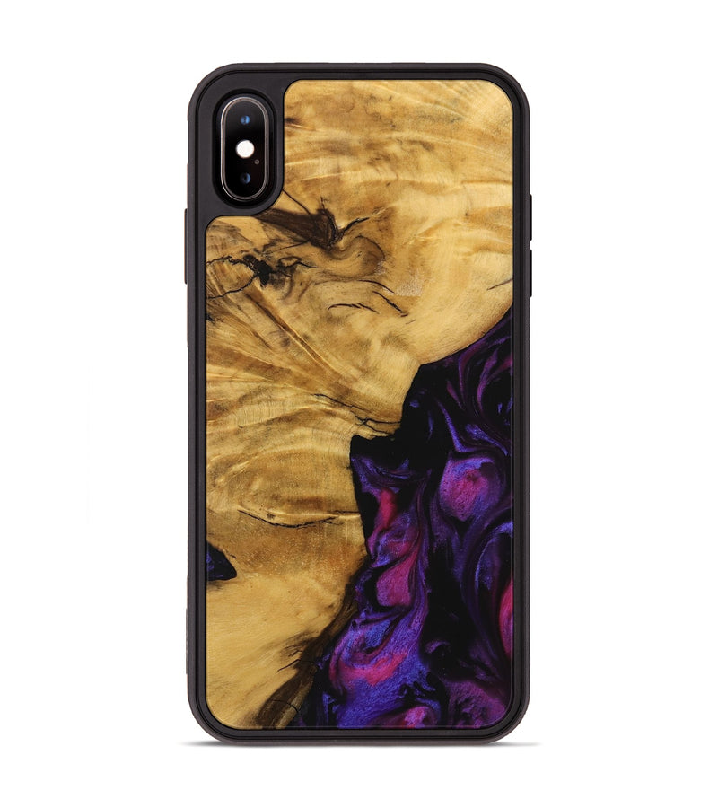 iPhone Xs Max Wood Phone Case - Helaine (Purple, 740286)