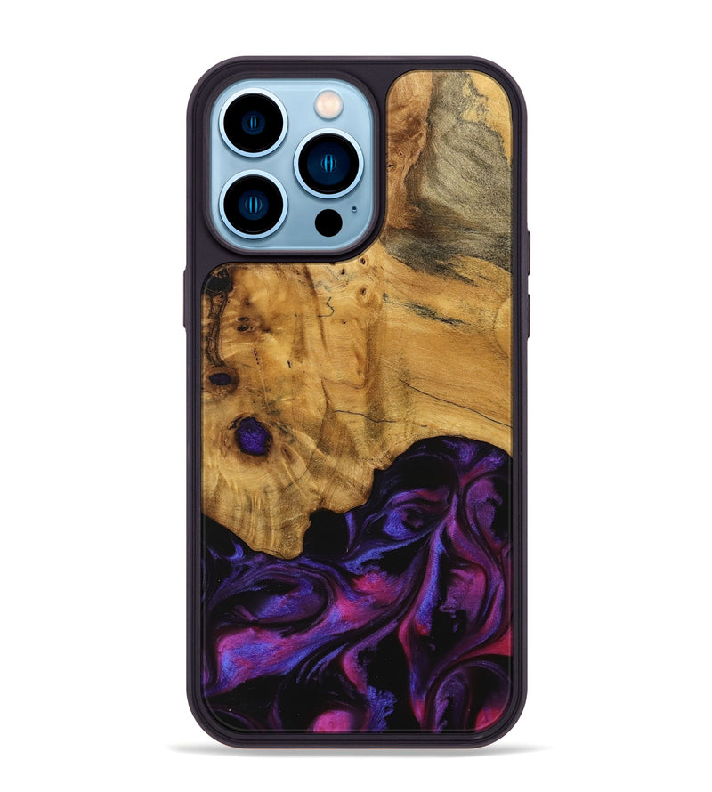 iPhone 14 Pro Max Wood Phone Case - Loralee (Purple, 740287)