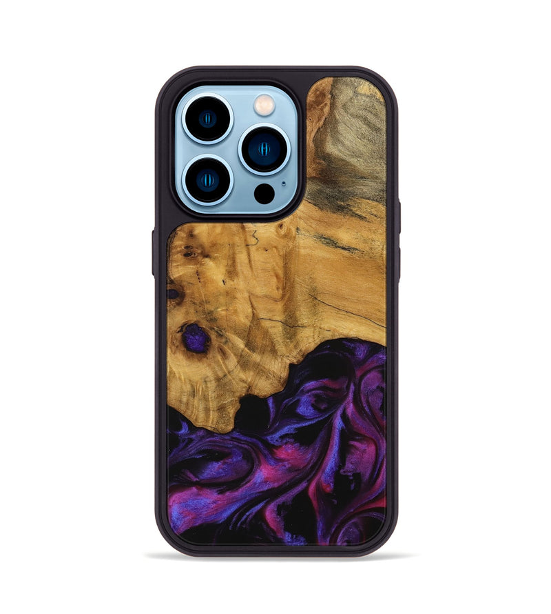 iPhone 14 Pro Wood Phone Case - Loralee (Purple, 740287)