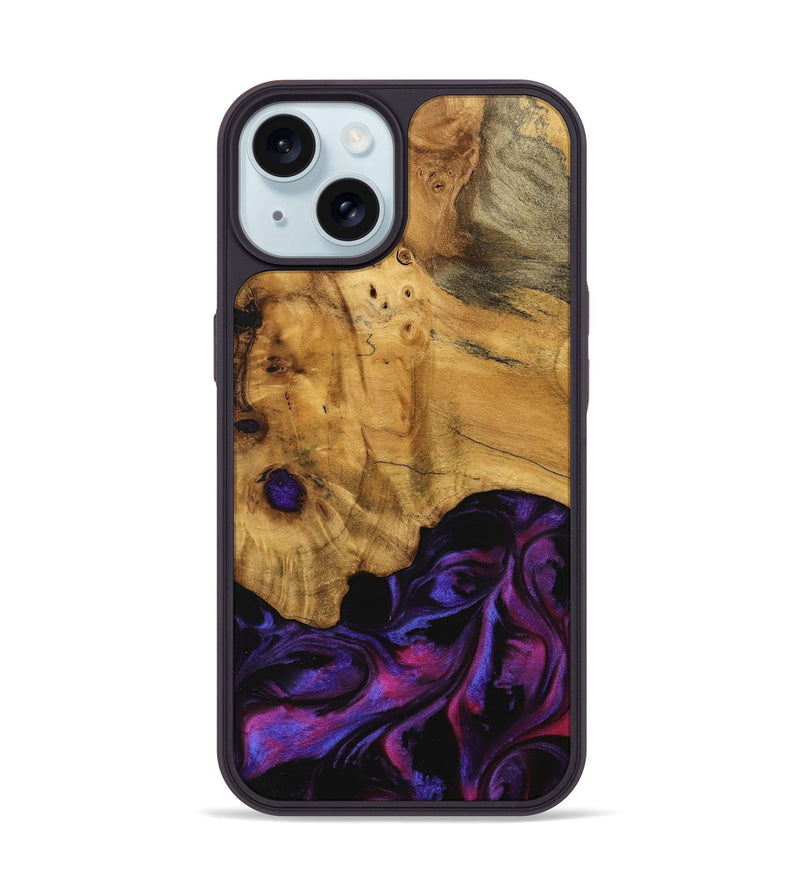 iPhone 15 Wood Phone Case - Loralee (Purple, 740287)