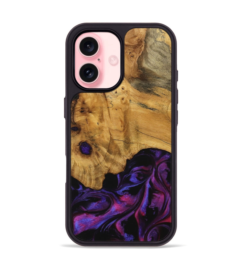 iPhone 16 Wood Phone Case - Loralee (Purple, 740287)