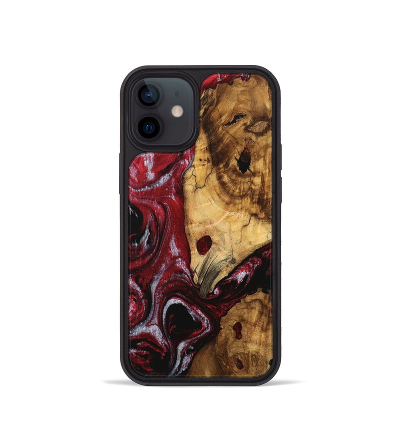 iPhone 12 mini Wood Phone Case - Verlin (Red, 740298)