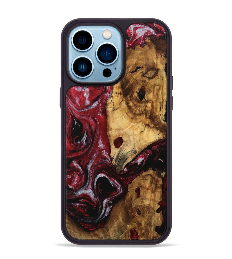 iPhone 14 Pro Max Wood Phone Case - Verlin (Red, 740298)