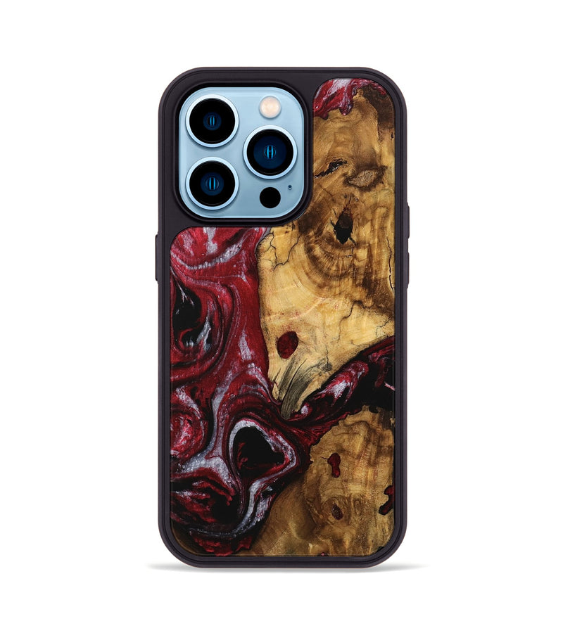 iPhone 14 Pro Wood Phone Case - Verlin (Red, 740298)