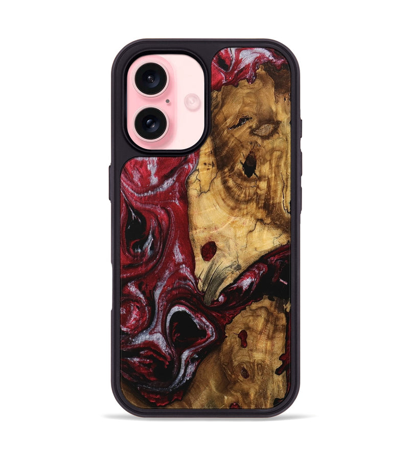 iPhone 16 Wood Phone Case - Verlin (Red, 740298)