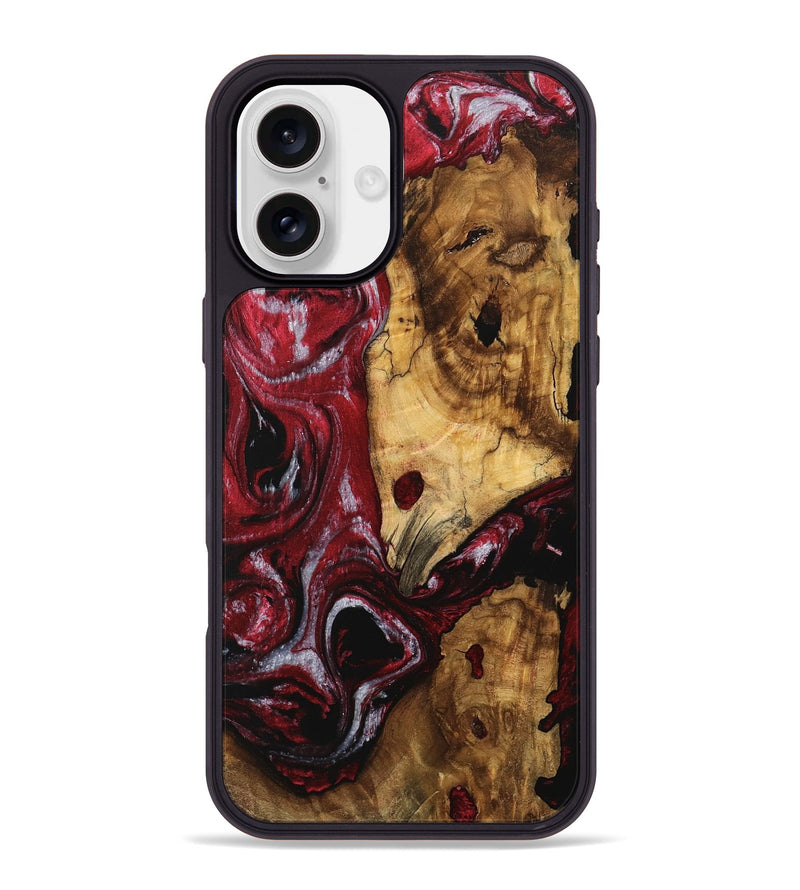 iPhone 16 Plus Wood Phone Case - Verlin (Red, 740298)