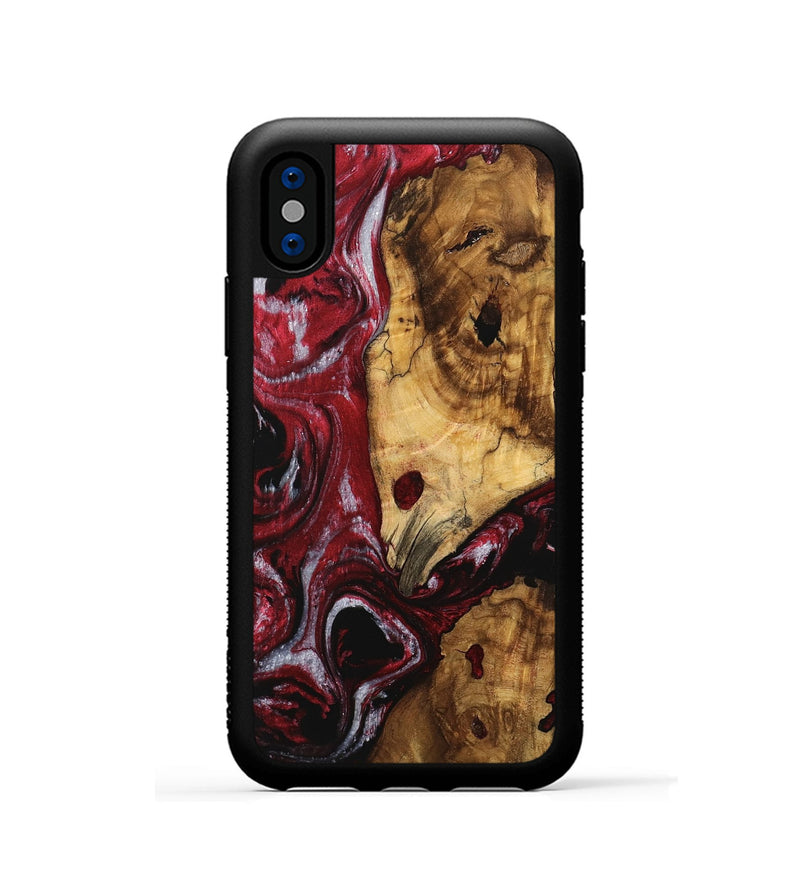 iPhone Xs Wood Phone Case - Verlin (Red, 740298)