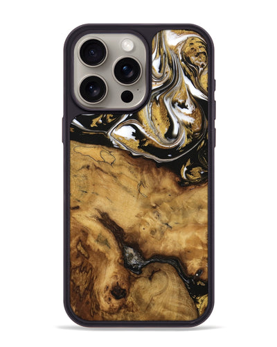 iPhone 15 Pro Max Wood Phone Case - Allis (Black & White, 740299)