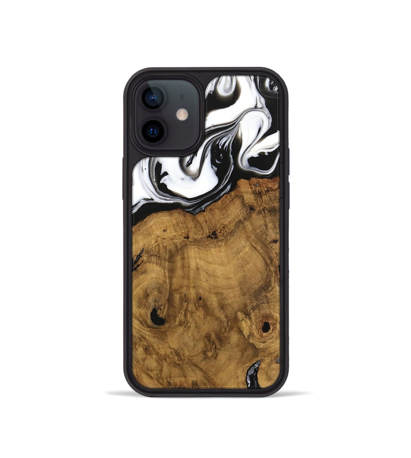 iPhone 12 mini Wood Phone Case - Voto (Black & White, 740316)