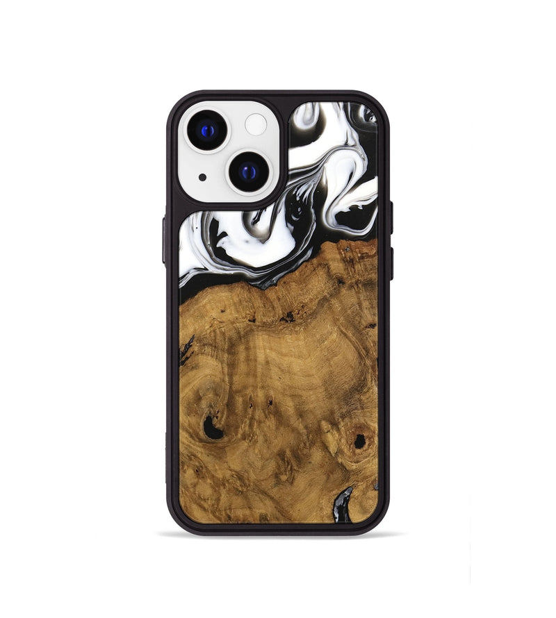 iPhone 13 mini Wood Phone Case - Voto (Black & White, 740316)