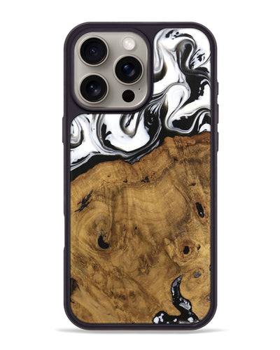 iPhone 16 Pro Max Wood Phone Case - Voto (Black & White, 740316)