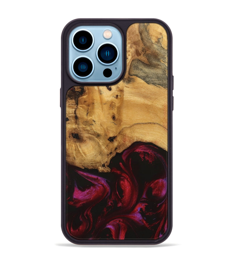 iPhone 14 Pro Max Wood Phone Case - Holmes (Red, 740330)