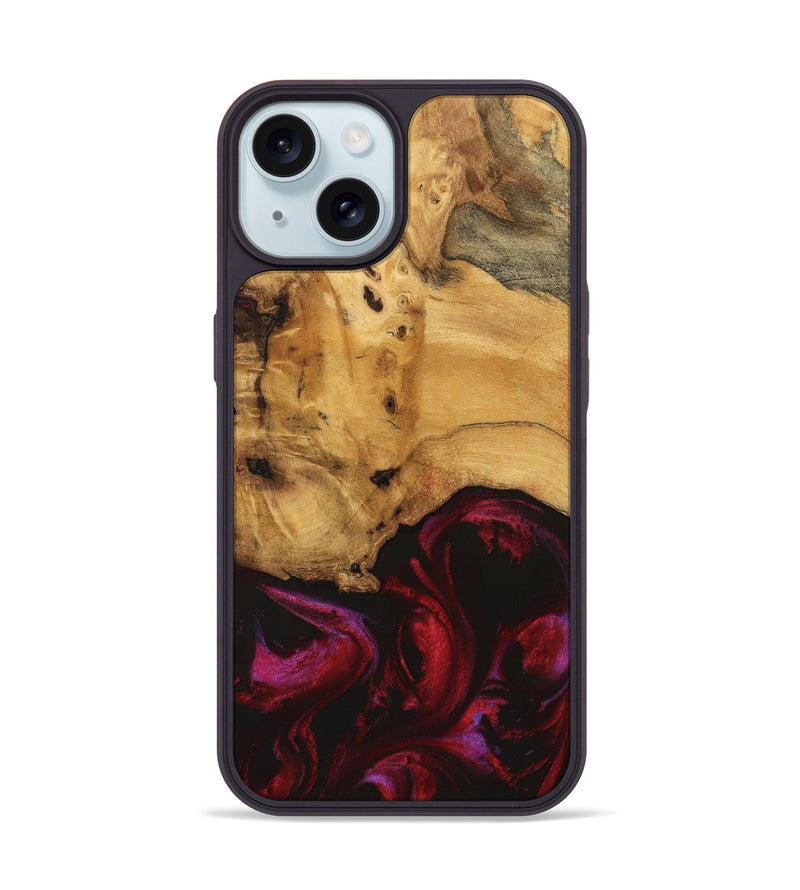 iPhone 15 Wood Phone Case - Holmes (Red, 740330)