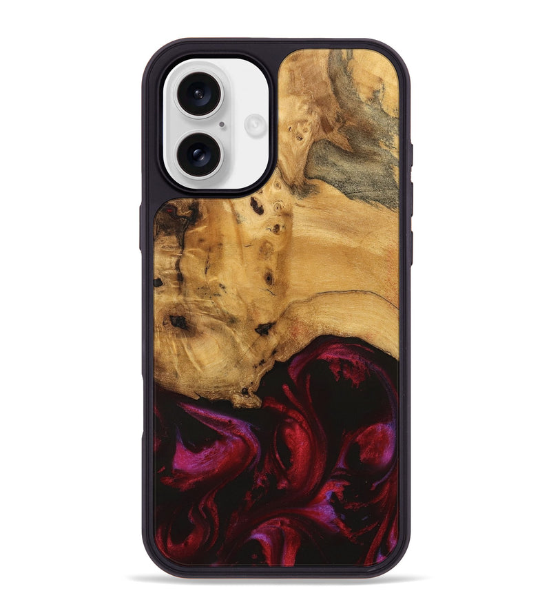 iPhone 16 Plus Wood Phone Case - Holmes (Red, 740330)