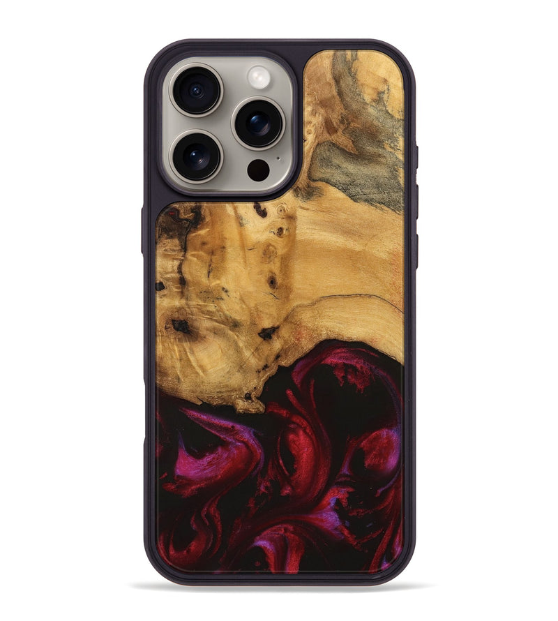 iPhone 16 Pro Max Wood Phone Case - Holmes (Red, 740330)