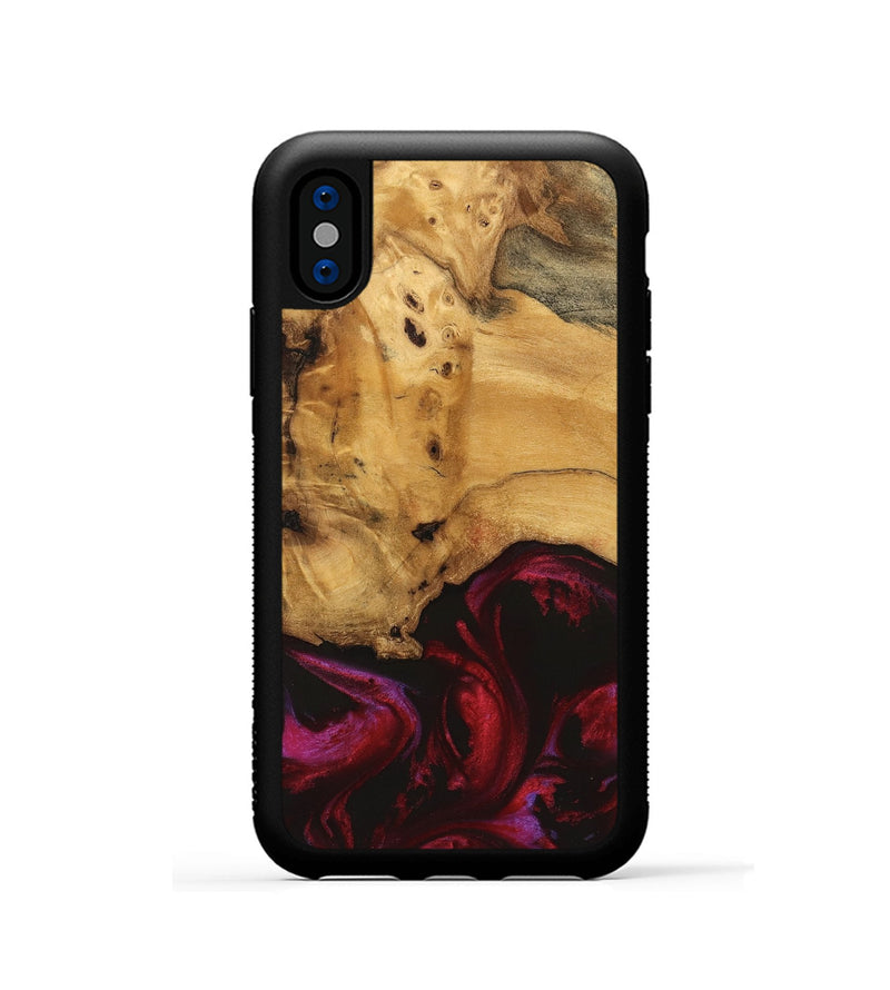 iPhone Xs Wood Phone Case - Holmes (Red, 740330)