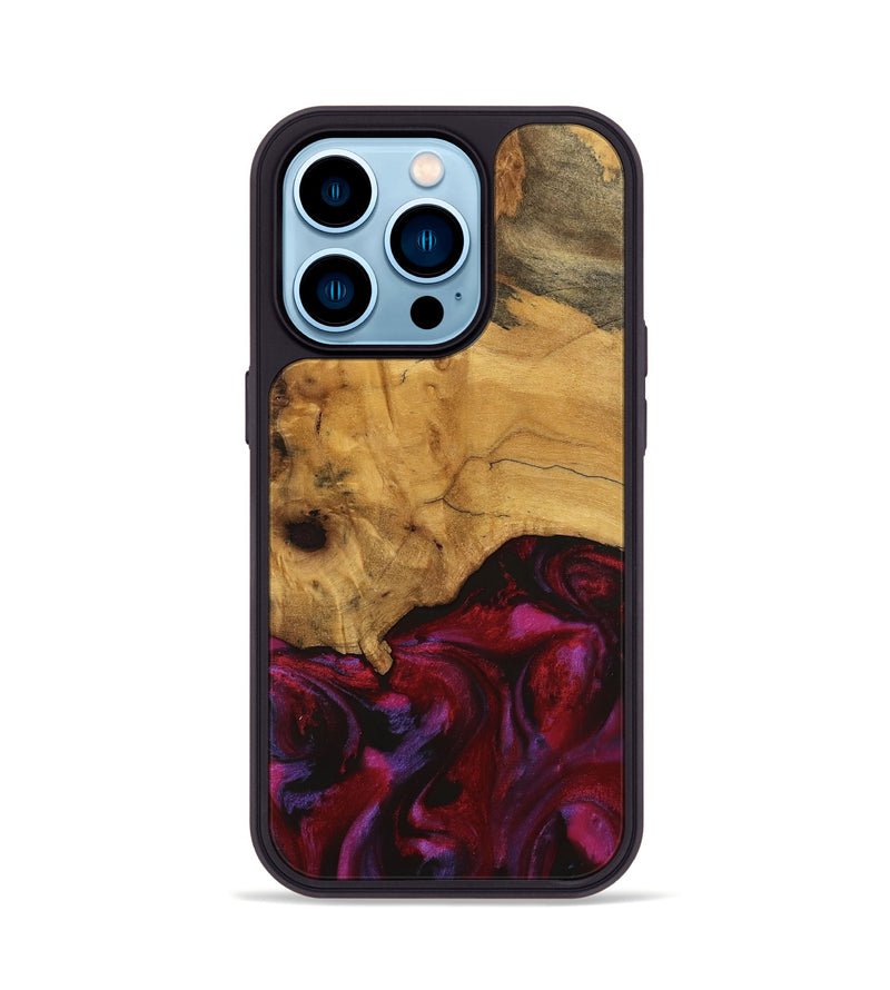 iPhone 14 Pro Wood Phone Case - Rickrd (Red, 740338)