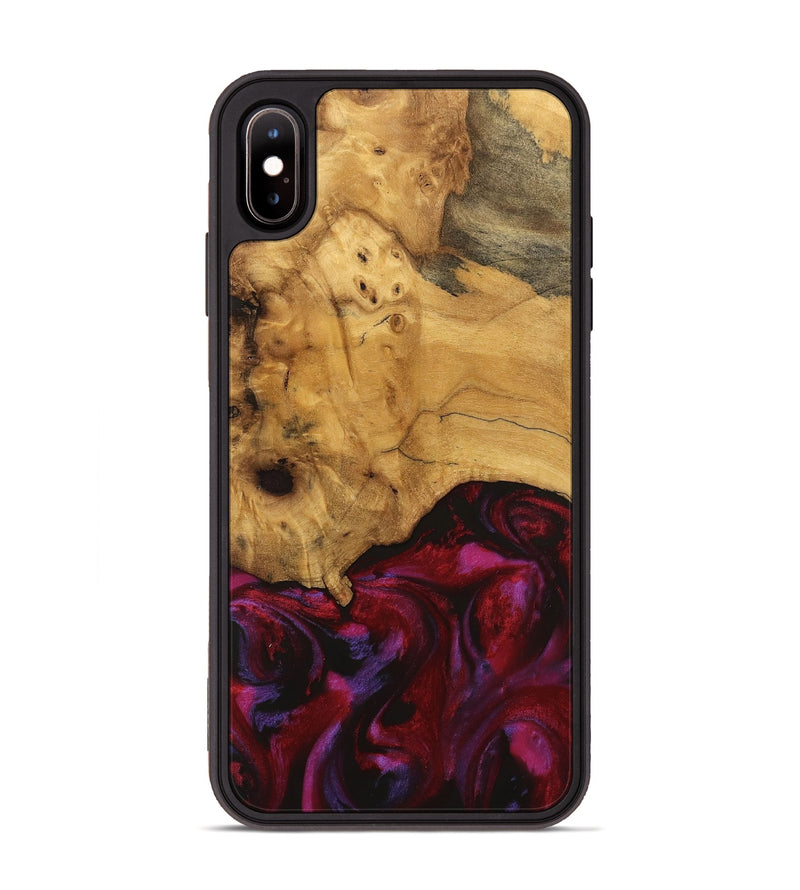 iPhone Xs Max Wood Phone Case - Rickrd (Red, 740338)