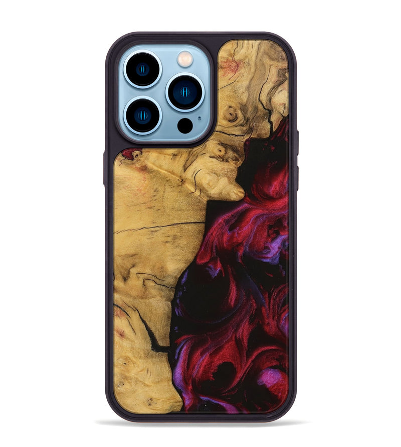 iPhone 14 Pro Max Wood Phone Case - Fayina (Red, 740339)