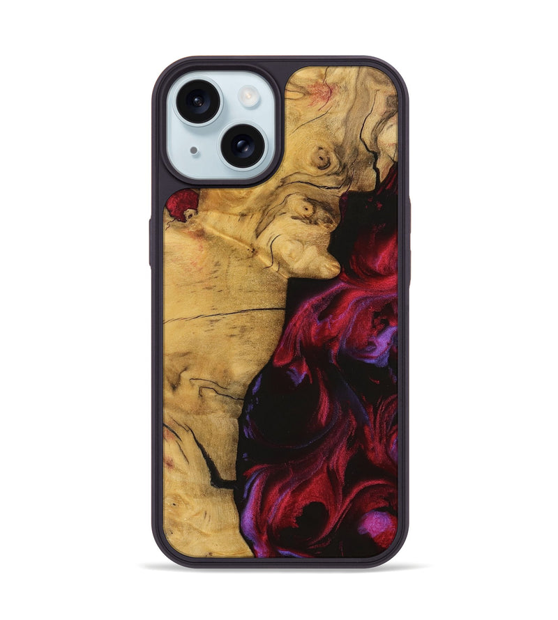 iPhone 15 Wood Phone Case - Fayina (Red, 740339)