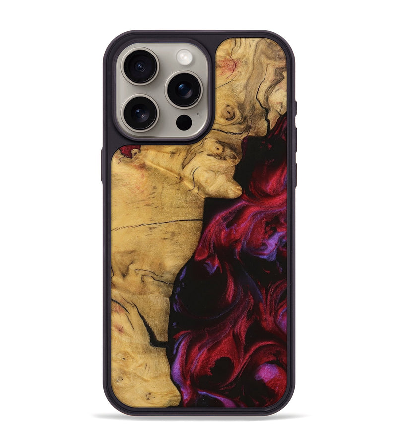 iPhone 15 Pro Max Wood Phone Case - Fayina (Red, 740339)