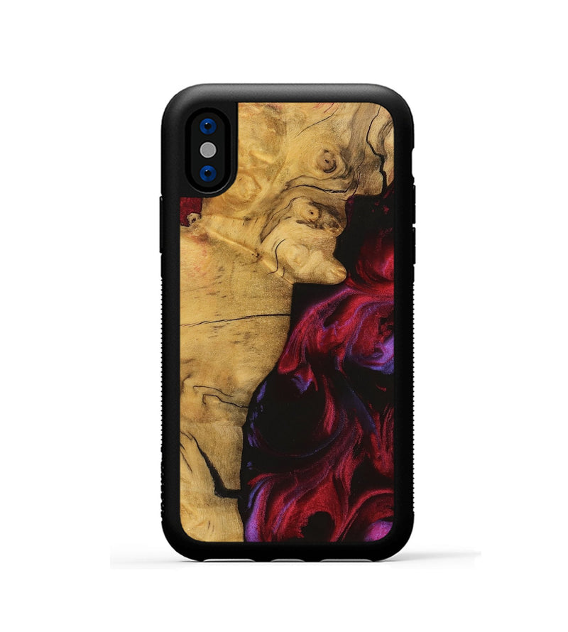 iPhone Xs Wood Phone Case - Fayina (Red, 740339)