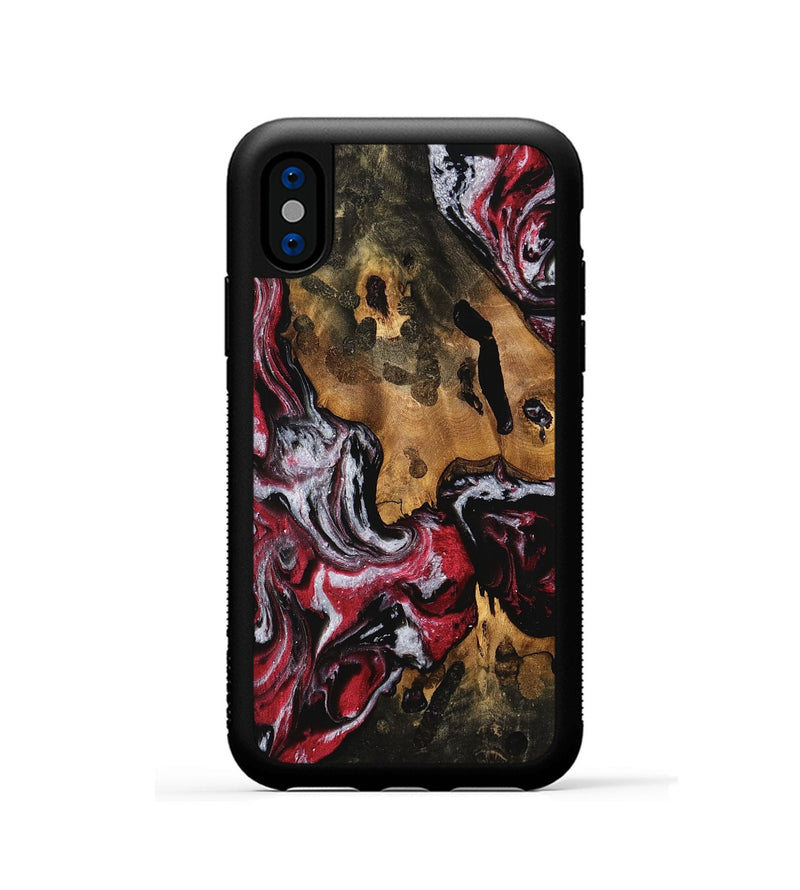 iPhone Xs Wood Phone Case - Ashok (Red, 740344)