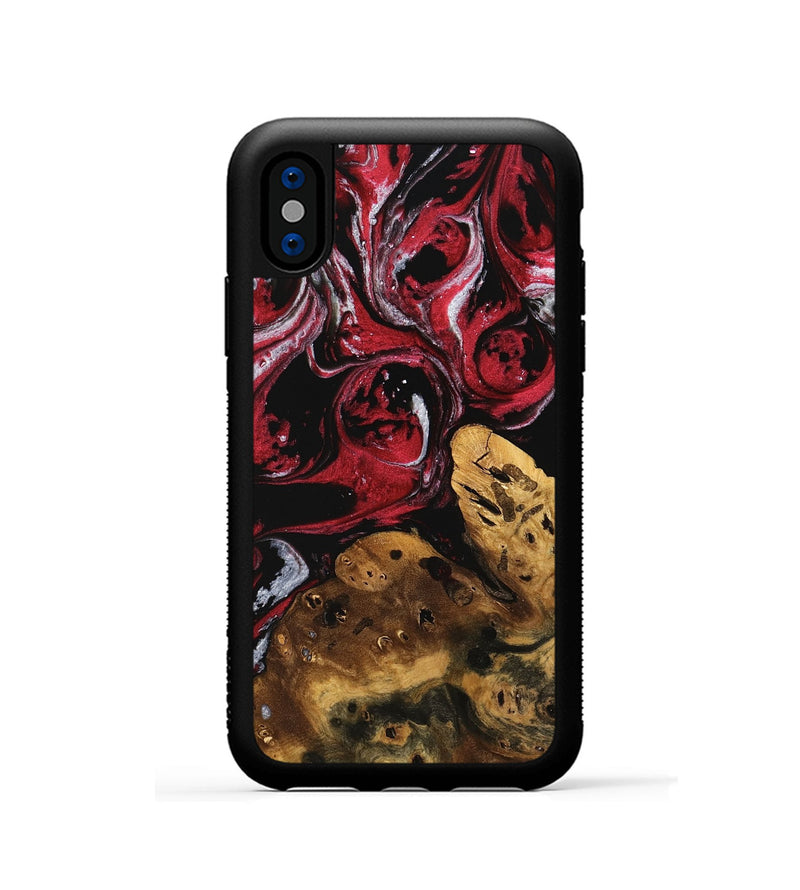 iPhone Xs Wood Phone Case - Eris (Red, 740345)