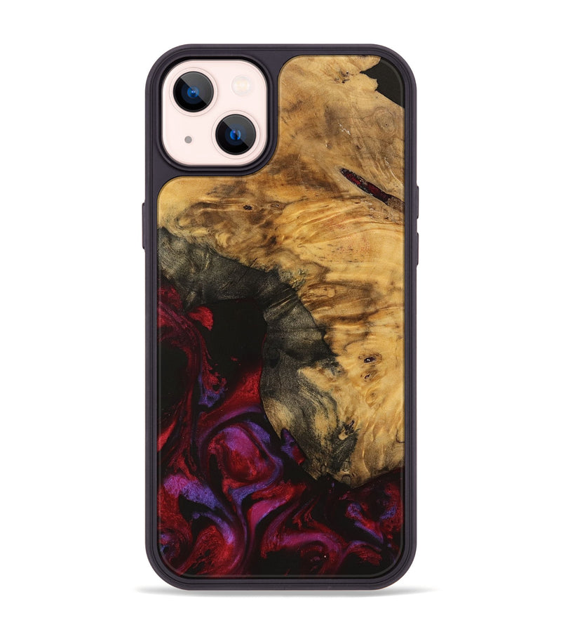 iPhone 14 Plus Wood Phone Case - Aaron (Red, 740356)