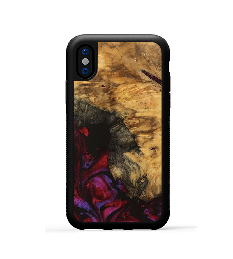 iPhone Xs Wood Phone Case - Aaron (Red, 740356)