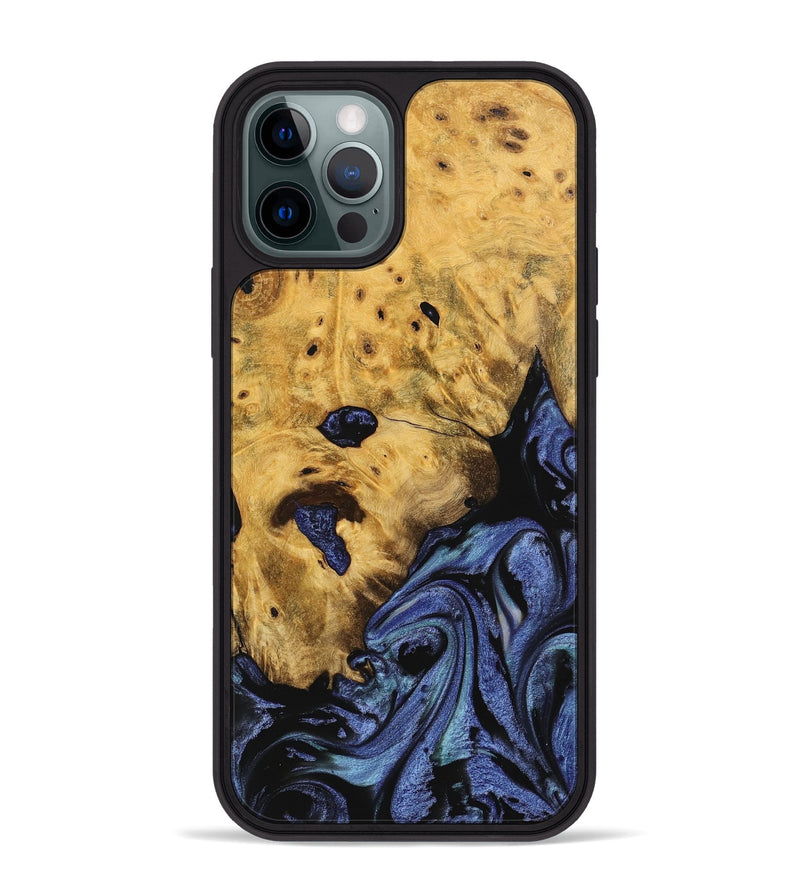 iPhone 12 Pro Max Wood Phone Case - Tessie (Blue, 740370)