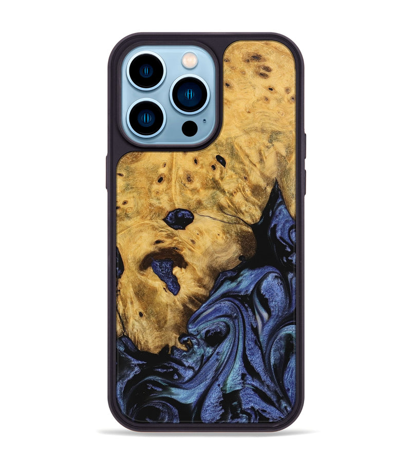 iPhone 14 Pro Max Wood Phone Case - Tessie (Blue, 740370)