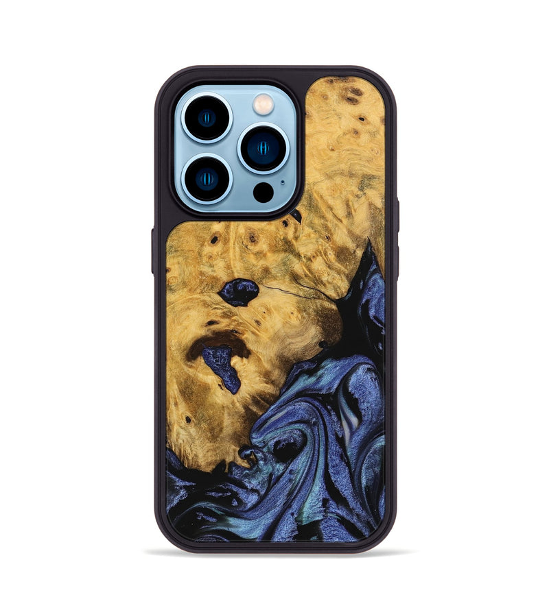 iPhone 14 Pro Wood Phone Case - Tessie (Blue, 740370)