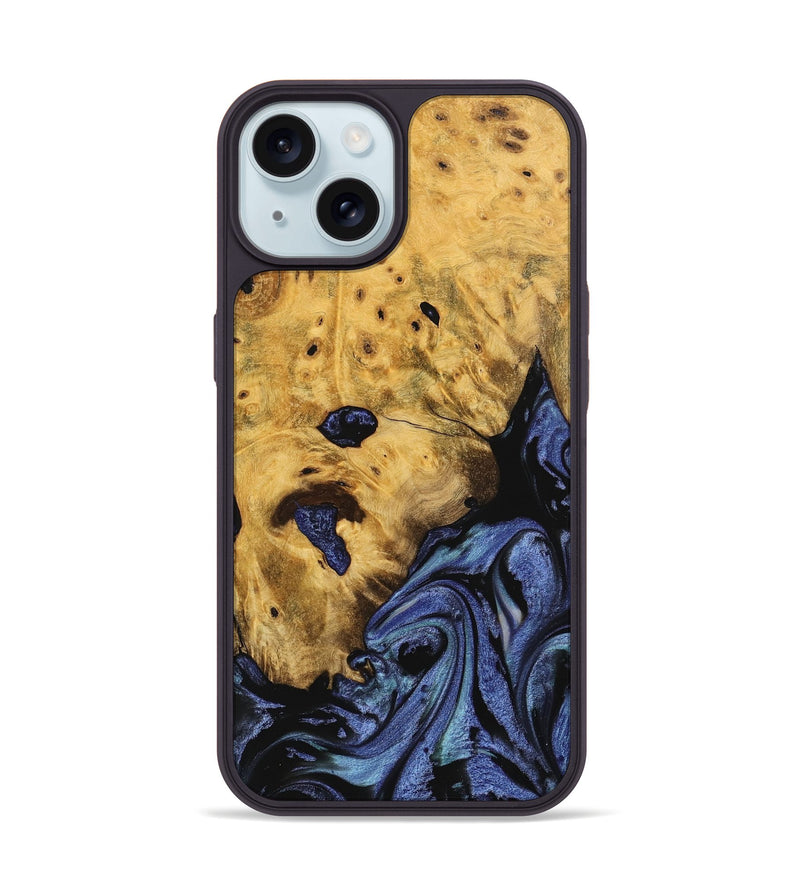 iPhone 15 Wood Phone Case - Tessie (Blue, 740370)