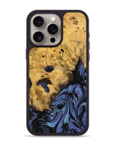 iPhone 15 Pro Max Wood Phone Case - Tessie (Blue, 740370)