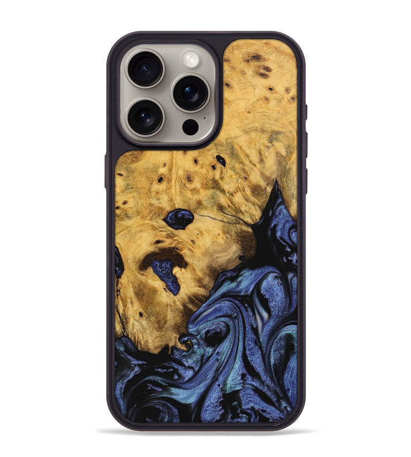 iPhone 15 Pro Max Wood Phone Case - Tessie (Blue, 740370)