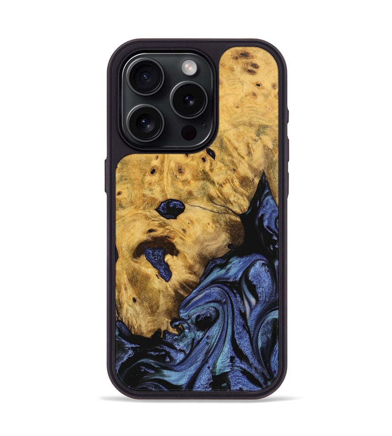 iPhone 15 Pro Wood Phone Case - Tessie (Blue, 740370)